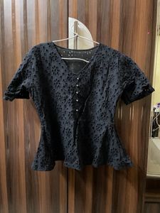 Clearance Sale Schifili Cotton Peplum Top