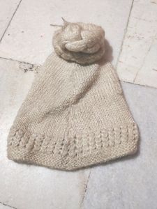 Cream Handmade Winter 🧢 Choti Wali