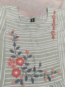Striped Floral Kurta(Never Worn)