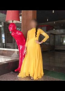Elegant Yellow Anarkali Kurta