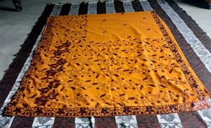 Embroidered Mustard Yellow Fabric
