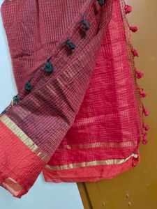 Double Colour Red Saree