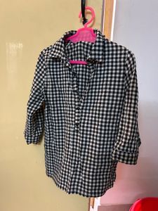 Black and White Plaid Blouse