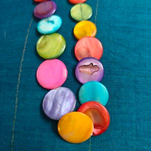 mother of pearl colorful necklace set