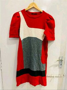 Color Block Mini winter Dress