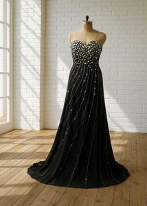 Elegant Black Embellished Gown