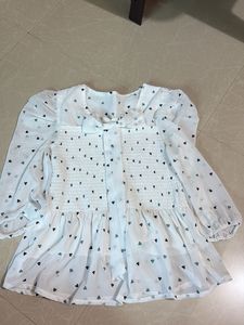 Heart Print Bow Top