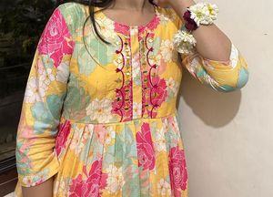 Floral Print Anarkali Kurti
