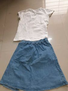Girls&#39; Denim Skirt Set
