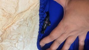 Party wear blue One Shoulder Dress with sequins