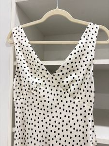 Zara Satin Polka Dress