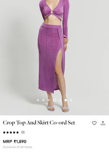 Urbanic Purple Skirt &amp; Crop Top Co Ord Set