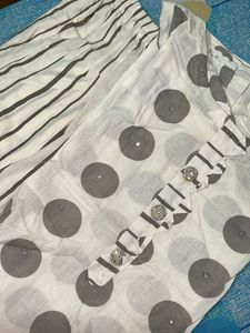 White &amp; Gray Salwar Kameez Set