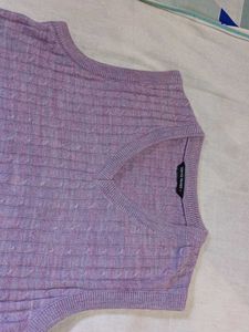 Tokyo Tales Lavender Cable Knit Vest