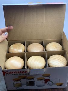 150ml Pudding Glass Jar With Wooden Lid Set Of 6