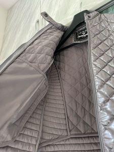 Chic Metallic Lilac Quilted Puffer Jacket