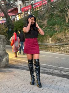 Burgundy Mini Skirt