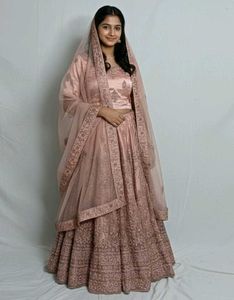 Elegant Pink Embroidered Lehenga Choli