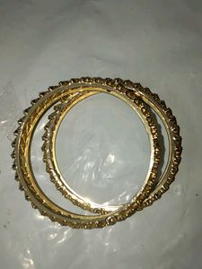 Glimmering Stones Metal Designer Bangles