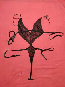 Black Lace Halter Teddy Lingerie
