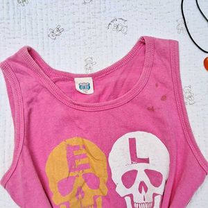 Y2k  Skull Tank Fitted Top