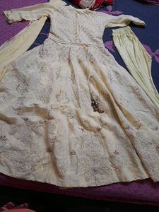 Cotton Gown With Duptta And Paijami