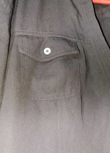 Black Button-Down Shirt Dress