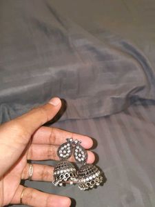 Silver Jhumka Earrings