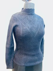 Stylish Black Knit Turtleneck Top