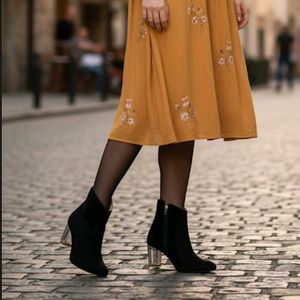 Velvet Transparent heel boots