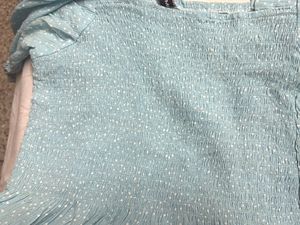 Blue Polka Dot Midi Dress