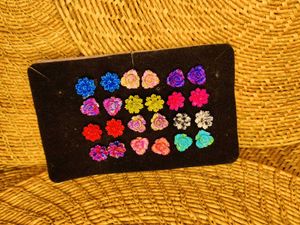 12 Pair Of Floral Earings