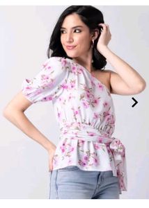 Floral Print Off - Shoulder Top