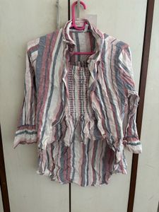 Striped Ruffle Hem Cami Top