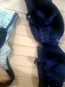 New &amp; Unused Blue Lacy Demicup Bra And Panty Set