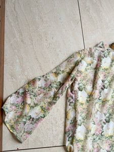 Floral Print Sheer Top