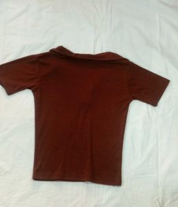 Vintage Brown Polo Top