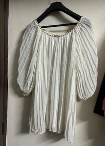 White Pleated Top
