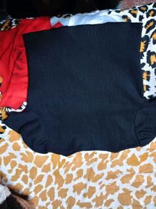 Black Puff Sleeve Top