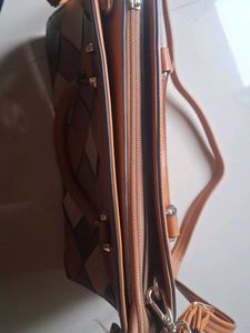 CB Cris bella Brown Woven Satchel