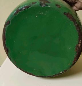 Vintage Greenteal Enamel Pot Rustic Decor