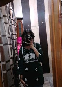 Green Embroidered Kurta Set