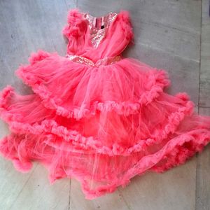 Pink Ruffled Party Dress