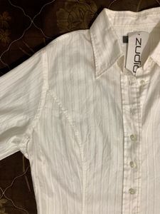 ZUDIO WOMEN'S WHITE POPLIN SHIRT