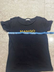 Mango Black Graphic Tee