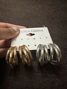 Combo Of Gold and Silver Hoops