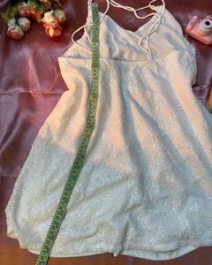 Shiny White Party Wear Dress