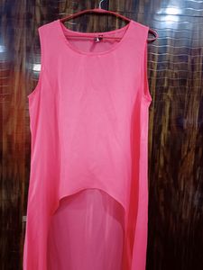 Peach Colour High Low Top