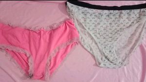 Pink Lace Trim Briefs