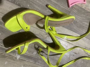 Neon Strappy Stilettos with Tie-Up